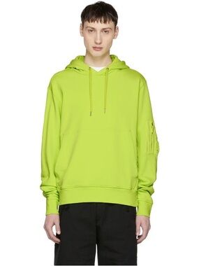 TIM COPPENS Neon Green Hooded Sweatshirt XL
